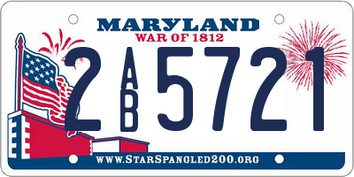 MD license plate 2AB5721
