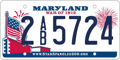 MD license plate 2AB5724