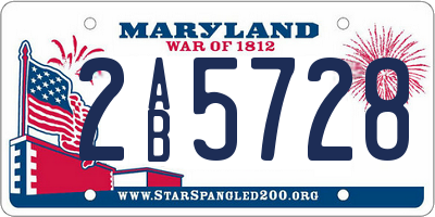MD license plate 2AB5728