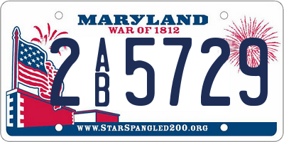 MD license plate 2AB5729