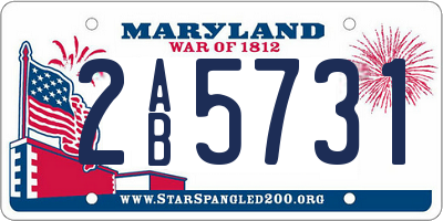 MD license plate 2AB5731