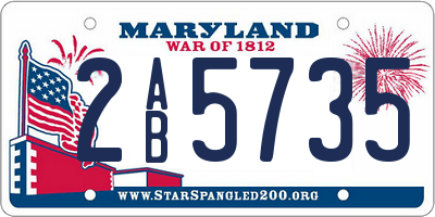 MD license plate 2AB5735