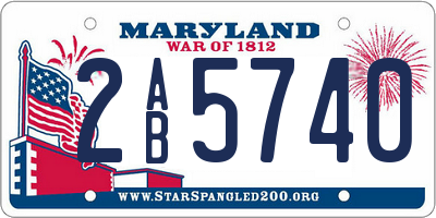 MD license plate 2AB5740
