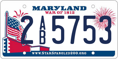 MD license plate 2AB5753