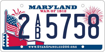 MD license plate 2AB5758