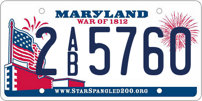 MD license plate 2AB5760