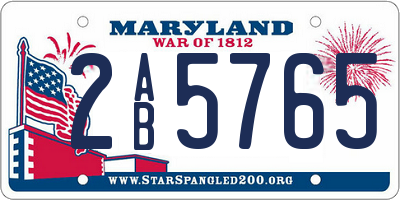 MD license plate 2AB5765
