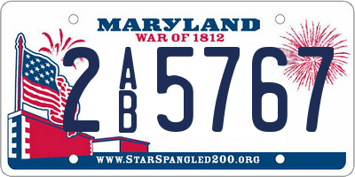 MD license plate 2AB5767