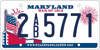 MD license plate 2AB5771