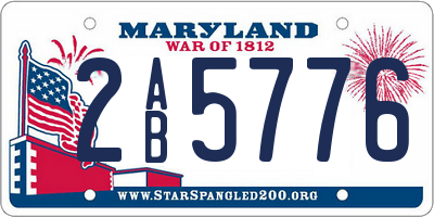 MD license plate 2AB5776