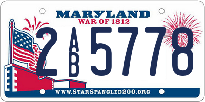 MD license plate 2AB5778
