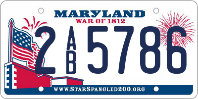 MD license plate 2AB5786