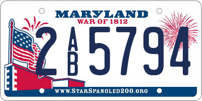 MD license plate 2AB5794