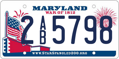 MD license plate 2AB5798