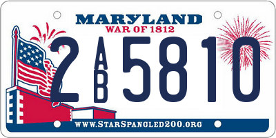 MD license plate 2AB5810