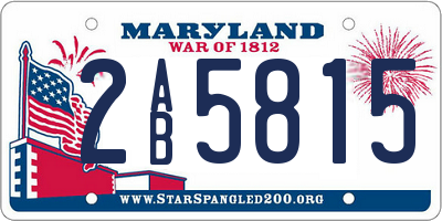 MD license plate 2AB5815