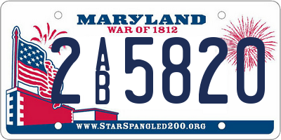 MD license plate 2AB5820