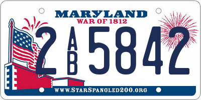 MD license plate 2AB5842