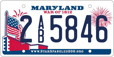 MD license plate 2AB5846