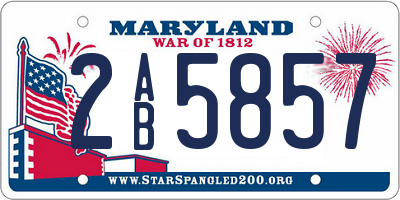 MD license plate 2AB5857