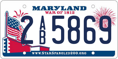 MD license plate 2AB5869