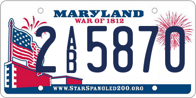 MD license plate 2AB5870