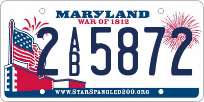 MD license plate 2AB5872