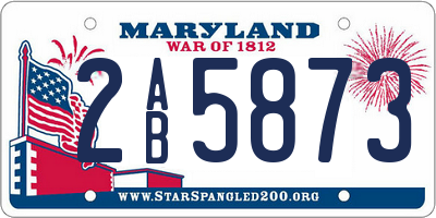 MD license plate 2AB5873