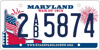 MD license plate 2AB5874