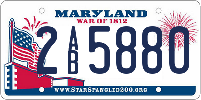 MD license plate 2AB5880