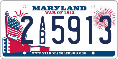 MD license plate 2AB5913
