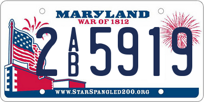 MD license plate 2AB5919