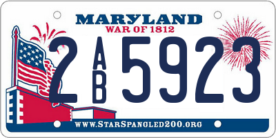 MD license plate 2AB5923