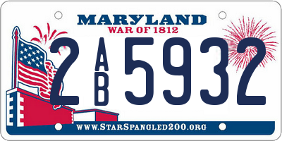 MD license plate 2AB5932