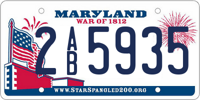 MD license plate 2AB5935