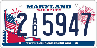 MD license plate 2AB5947