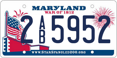 MD license plate 2AB5952