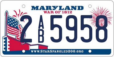 MD license plate 2AB5958