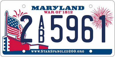 MD license plate 2AB5961