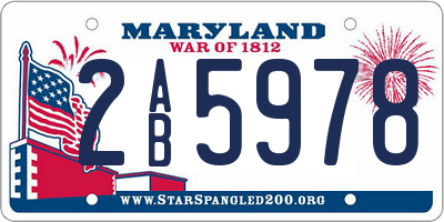 MD license plate 2AB5978