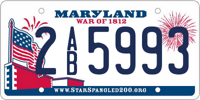 MD license plate 2AB5993