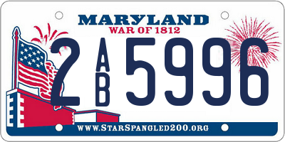 MD license plate 2AB5996