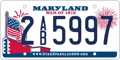 MD license plate 2AB5997