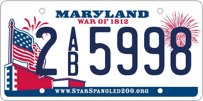 MD license plate 2AB5998