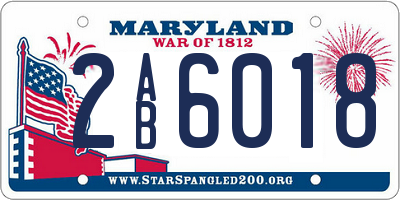 MD license plate 2AB6018