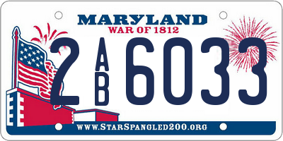 MD license plate 2AB6033