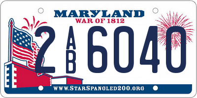 MD license plate 2AB6040