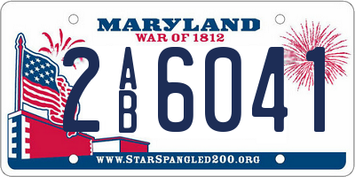 MD license plate 2AB6041