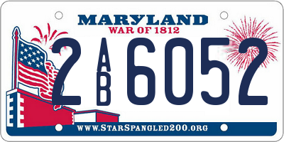 MD license plate 2AB6052
