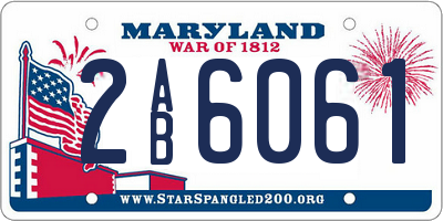 MD license plate 2AB6061